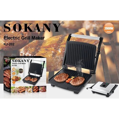 Высококачественная Электрогриль для приготовления полезных и вкусных блюд HEALTHY BREAKFASTМясо Рыба Овощи Сэндвичи KJ-202 488000₽