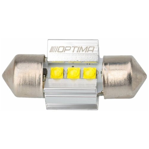 Optima Светодиодная лампа Festoon 31mm MINI-CREE, CAN, white(белые), 3W, 12V, T10*31mm, комплект 2шт.