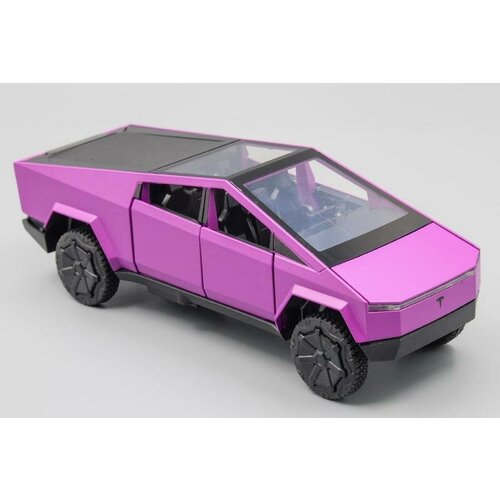 Автомобиль металлический инерционный TESLA CYBERTRUCK 1:32 16 см со звуком и светом Цвет Фиолетовый XHD B3216_PR