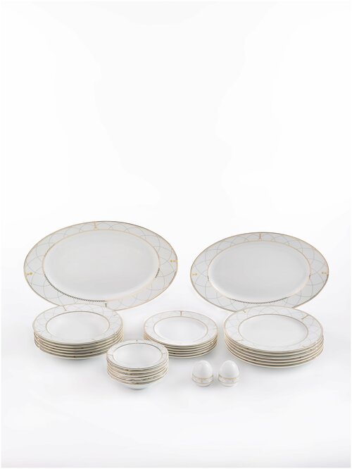 Сервиз столовый. Zarin Iran Porcelain Industries Co. Italia F Romana столовый набор 28 предметов.