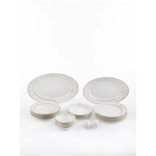 Сервиз столовый. Zarin Iran Porcelain Industries Co. Italia F Romana столовый набор 28 предметов.