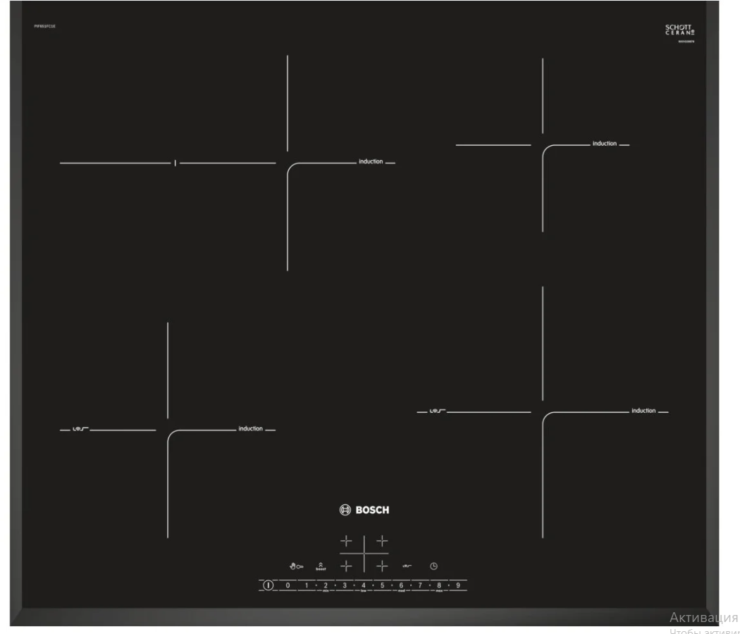 Индукционная варочная панель Bosch PIF651FC1E, черный