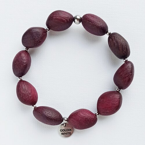 фото Браслет из экзотического дерева ручной работы goldikwhite 17 см