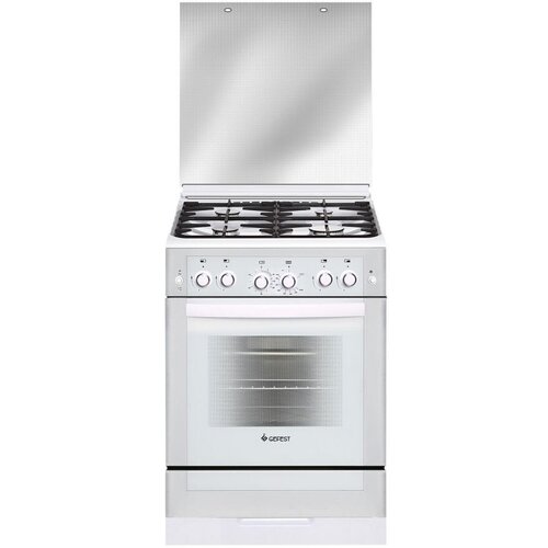 Плита Газовая Gefest ПГ 6300-02 0340 белый стеклянная крышка реш чугун 3914600₽