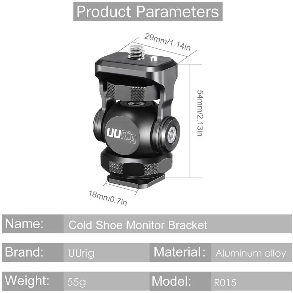 Держатель монитора Ulanzi UURig R015 Cold Shoe Monitor Mount