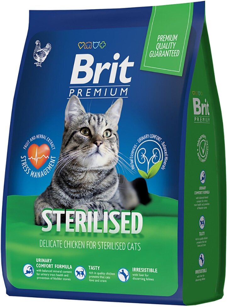 Сухой корм Brit для стерилизованных кошек курица premium cat sterilized chicken 400г 5048991