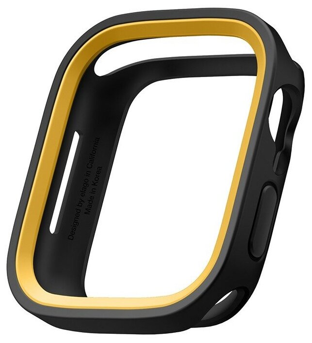 Чехол Elago DUO case для Apple Watch 45/44 мм черный/желтый