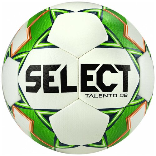 Мяч футбольный SELECT Talento DB V22 0773846400, р.3, 290-310г, 32п, ПУ, гибриная сшивка бело-оранжево-зеленый