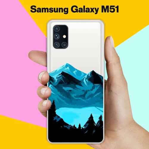 силиконовый чехол на samsung galaxy m51 самсунг м51 с принтом заснеженные горы Силиконовый чехол Горы и озеро на Samsung Galaxy M51