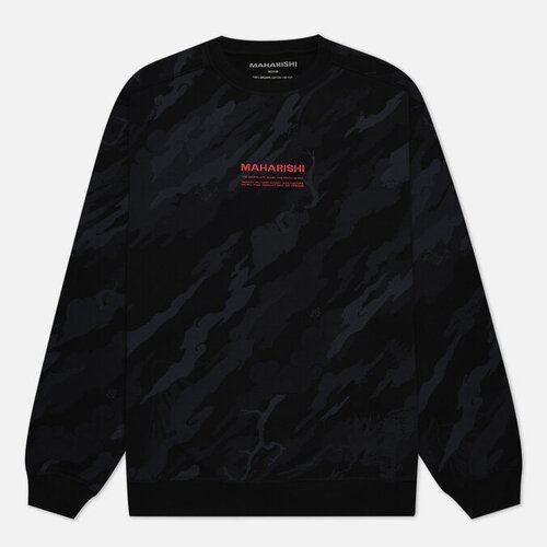 Мужская толстовка maharishi Miltype Camo Embroidered Crew Neck чёрный, Размер S