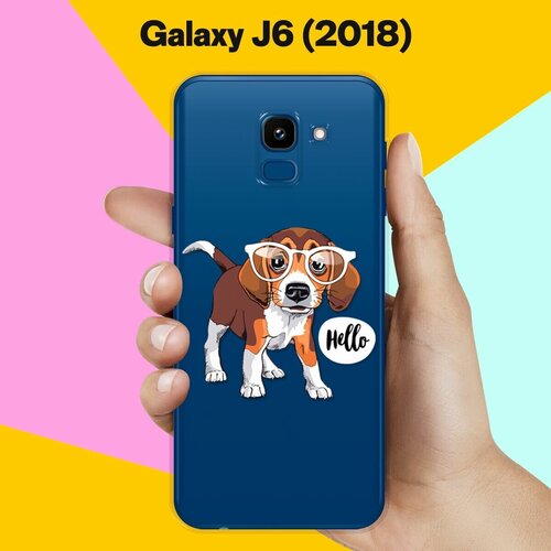 Силиконовый чехол Hello Бигль на Samsung Galaxy J6 (2018) силиконовый чехол hello бигль на samsung galaxy a10