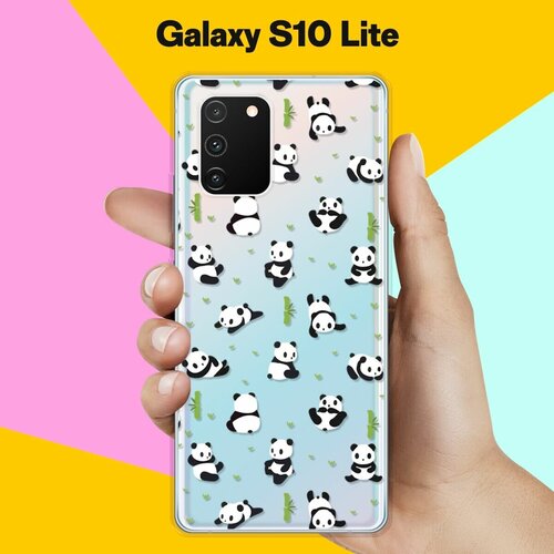 Силиконовый чехол Панды на Samsung Galaxy S10 Lite силиконовый чехол жираф на samsung galaxy s10 lite