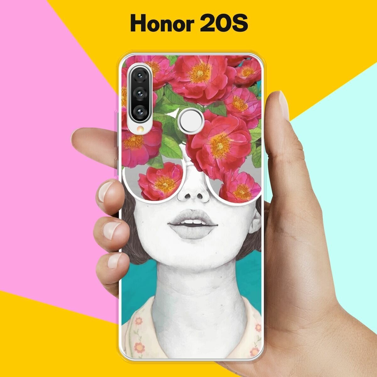 Силиконовый чехол на Honor 20S Дама в очках / для Хонор 20С