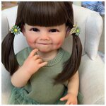Кукла Реборн девочка Снежана (силиконовая) 55см/ Реалистичная кукла - изображение