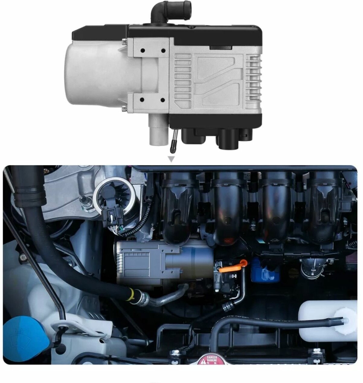 Автономный подогреватель двигателя (Мокрый фен) с GSM 12 В 5 кВт Воздушный Дизельный/Бензиновый + пульт дистанционного управления ЖК-монитор