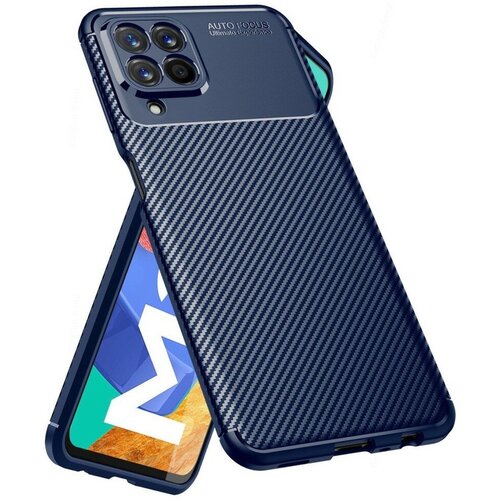 Накладка силиконовая для Samsung Galaxy M33 5G M336 под карбон синяя