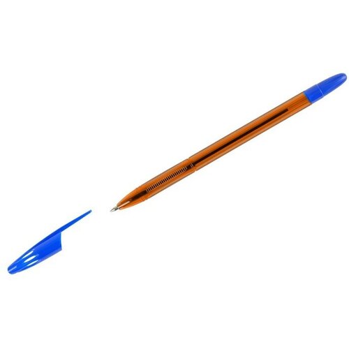 Ручка шариковая СТАММ 555 синяя, 0,7мм, тонированный корпус 9750630