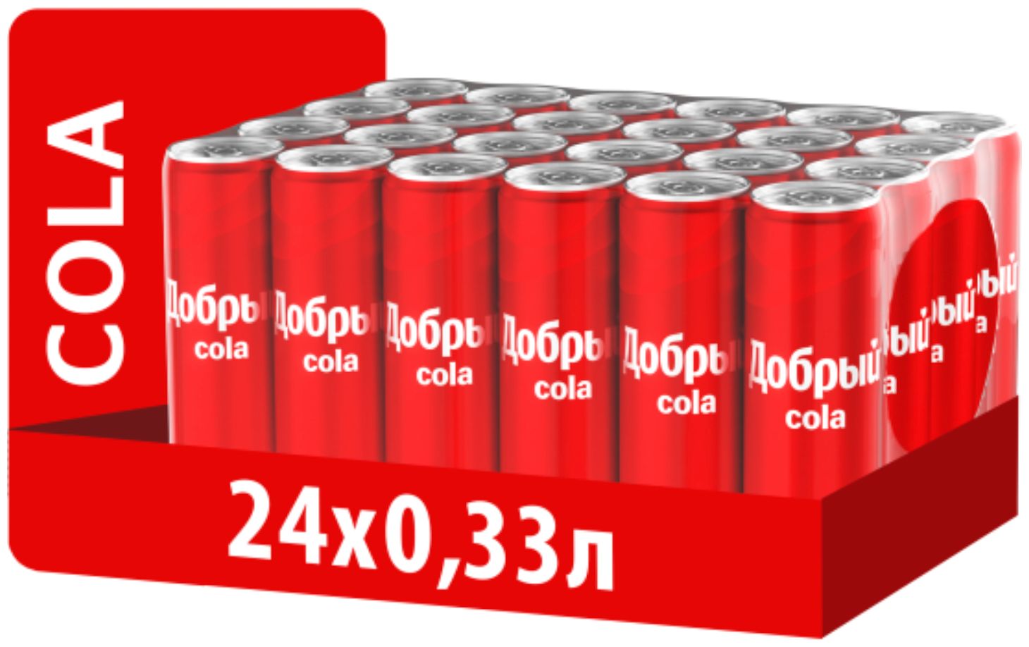 Газированный напиток Добрый Кола (Cola) 330 мл х 24 банки - фотография № 4
