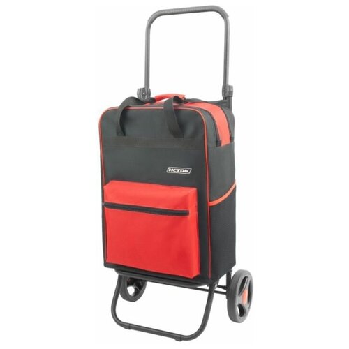 фото Сумка-тележка тележка для багажа зми, 45 л, 42х98х36 см, красный, черный