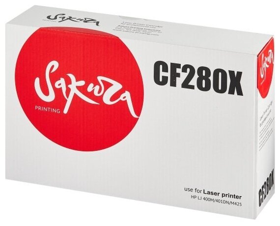 Картридж Sakura Printing Sakura CF280X (80X) для HP LJ 400M/LJ 401DN, черный, 6900 к.