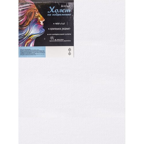 Холст на подрамнике Alingar 30х40 см 400гм2 среднее зерно хлопок акриловая трёхкомпонентная грунтовка прямоугольный индивидуальная упаковка AL9470 644₽