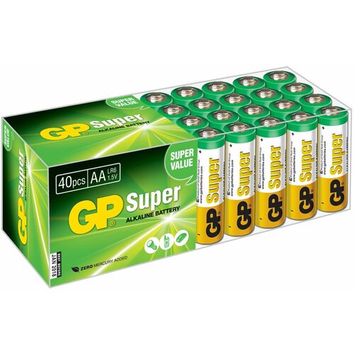 AA Батарейка GP Super Alkaline 15A LR6, 40 шт.