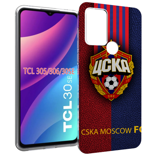 Чехол MyPads фк цска для TCL 30SE / TCL 305 / TCL 306 / TCL 30E задняя-панель-накладка-бампер чехол mypads фк fcb барселона для tcl 30 tcl 30 5g tcl 30 plus задняя панель накладка бампер