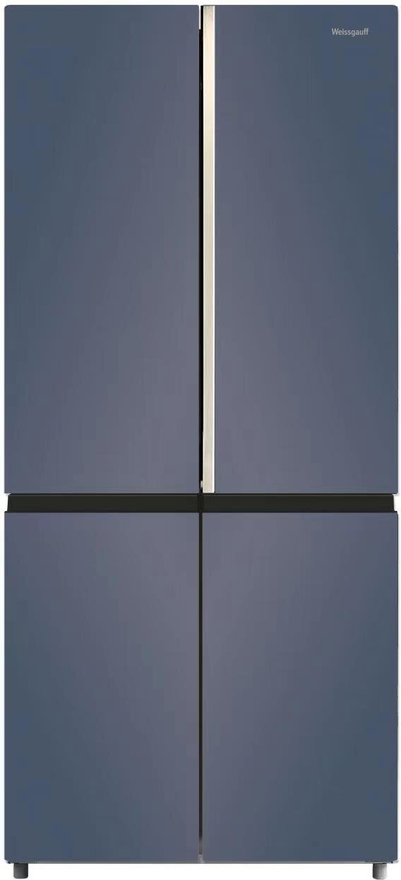 Отдельностоящий холодильник с инвертором Weissgauff WCD 590 Nofrost Inverter Premium Biofresh Blue Glass - фотография № 1