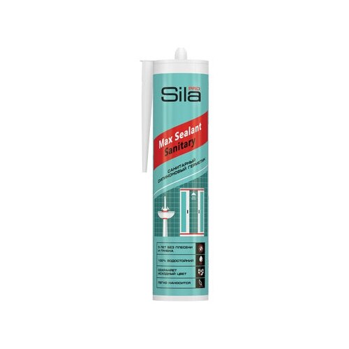 Sila PRO Max Sealant, силиконовый санитарный герметик, белый, 280 мл SS2804