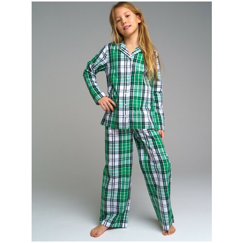 Пижама playToday, размер 164, зеленый