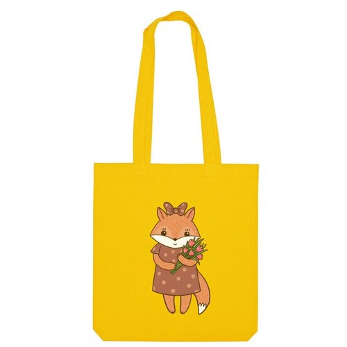 Сумка шоппер Us Basic, желтый сумка милая лисичка лиса подарок девочке зеленый