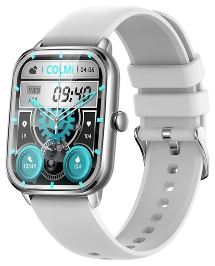 Смарт- часы Colmi C61 Silver Middle Frame Grey Silicone Strap серебряный