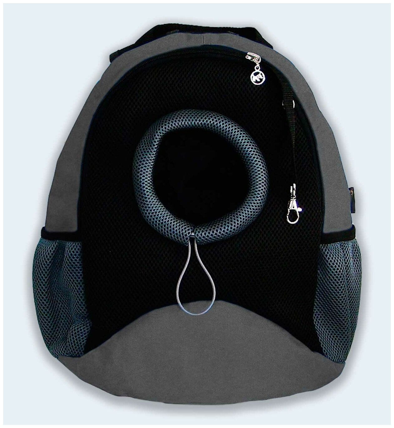 Рюкзак для собак и кошек Melenni Эконом S серый/черная сетка, 30x35x15, см; Вес: 390 гр.