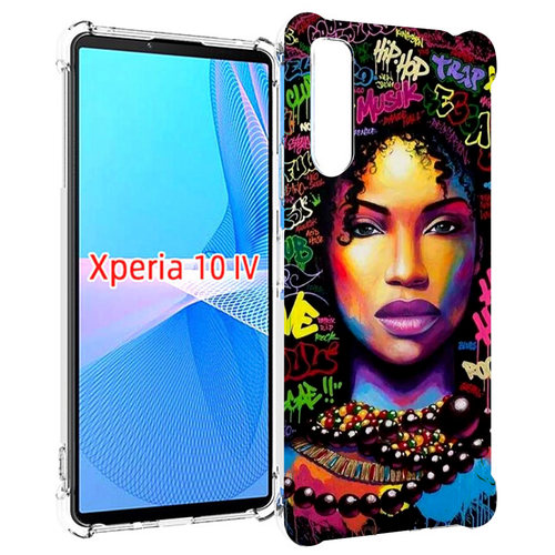 Чехол MyPads девушка-в-граффити женский для Sony Xperia 10 IV (10-4) задняя-панель-накладка-бампер чехол mypads девушка в вечернем платье женский для sony xperia 10 iv 10 4 задняя панель накладка бампер