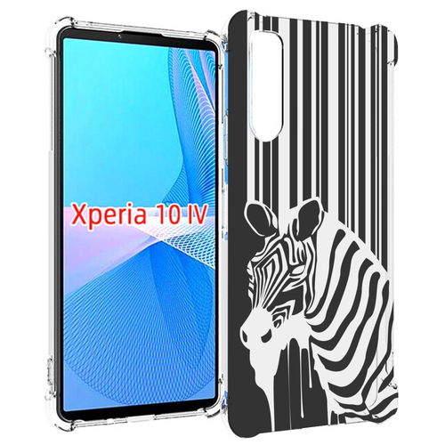 Чехол MyPads Зебра для Sony Xperia 10 IV (10-4) задняя-панель-накладка-бампер