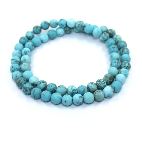 фото Handinsilver ( посеребриручку ) браслет-четки из матовой бирюзы 6мм. длина изделия 38см
