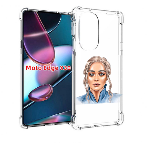 Чехол MyPads красивая-нарисованная-девушка-блондинка женский для Motorola Moto Edge X30 задняя-панель-накладка-бампер