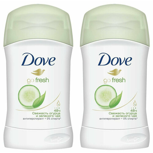 Антиперспирант Dove Go Fresh Прикосновение свежести, стик, 40 мл, 2 шт. стик антиперспирант 40 мл dove invisible dry