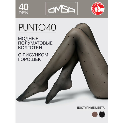 фото Колготки omsa punto 40, 40 den, размер 3-4, nero