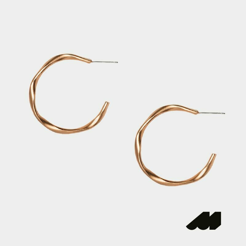 Серьги Meswero, размер 36 мм, розовое золото