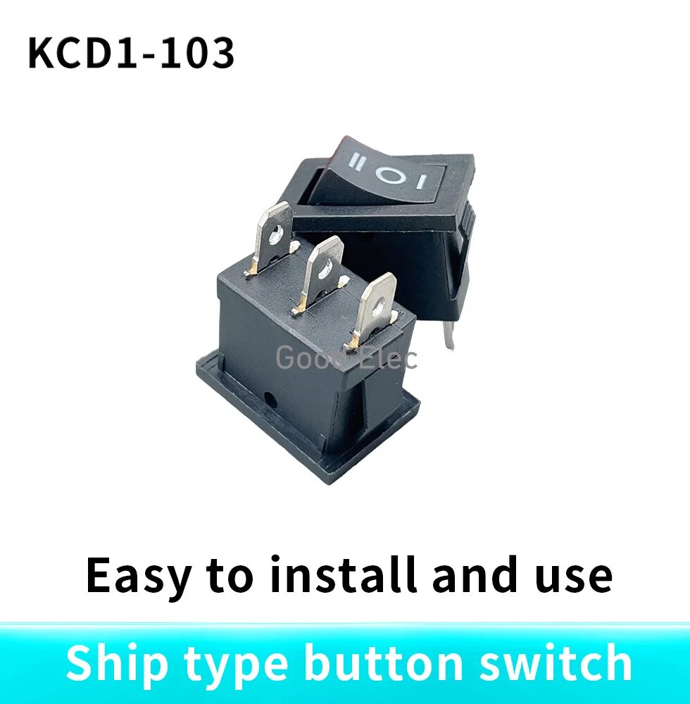 5 шт. трехпозиционные переключатели KCD1 103 3P черные 6А/250В 10А/125В