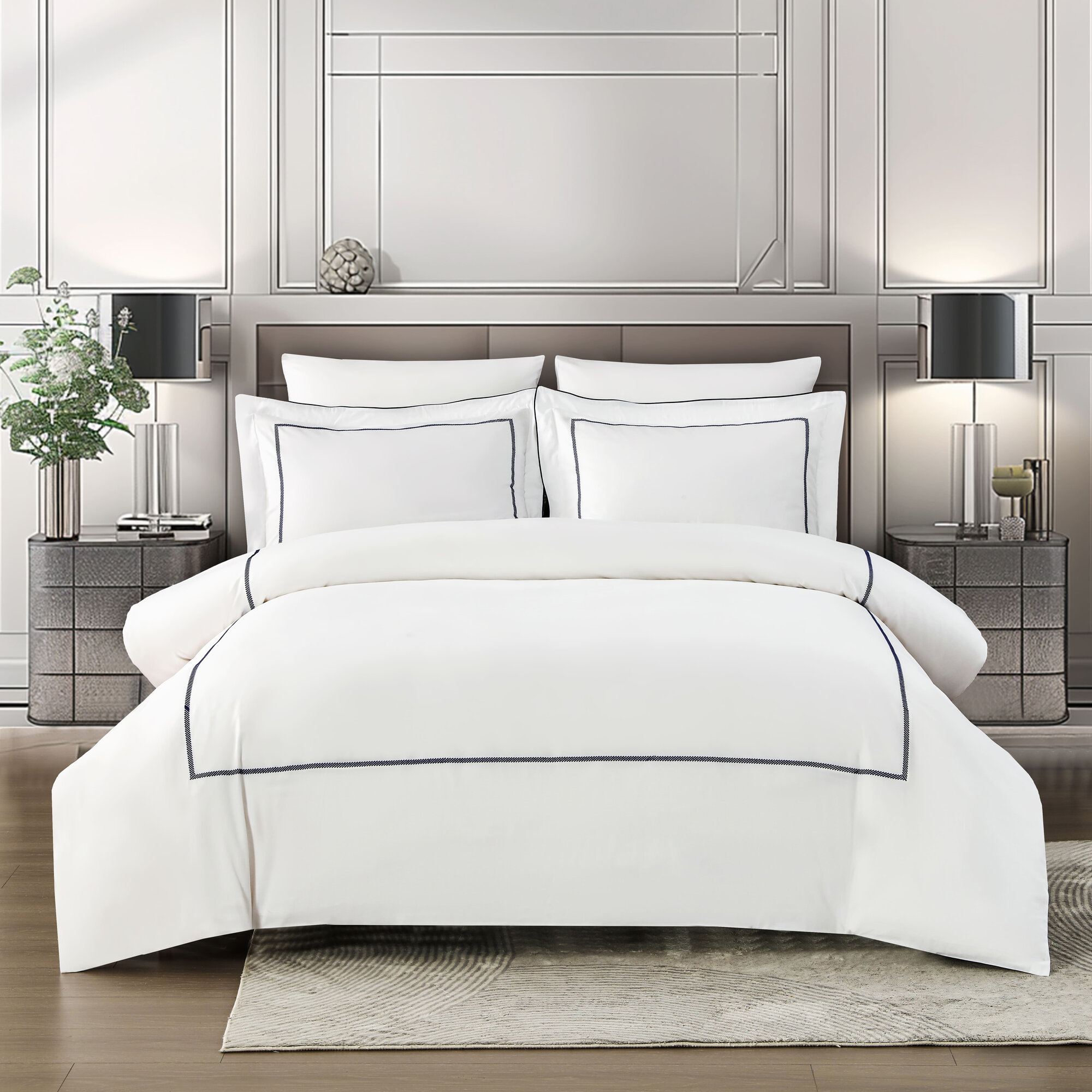 Постельное белье комплект 2 спальный Евро Arya Elegant Dazzel cotton 4 наволочки (50х70;70х70)