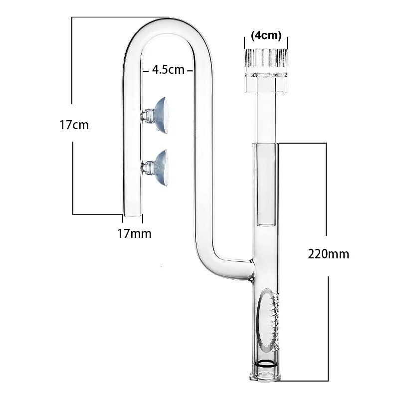 Стеклянный скиммер для аквариума ADA Белый, 17mm Surface Skimmer