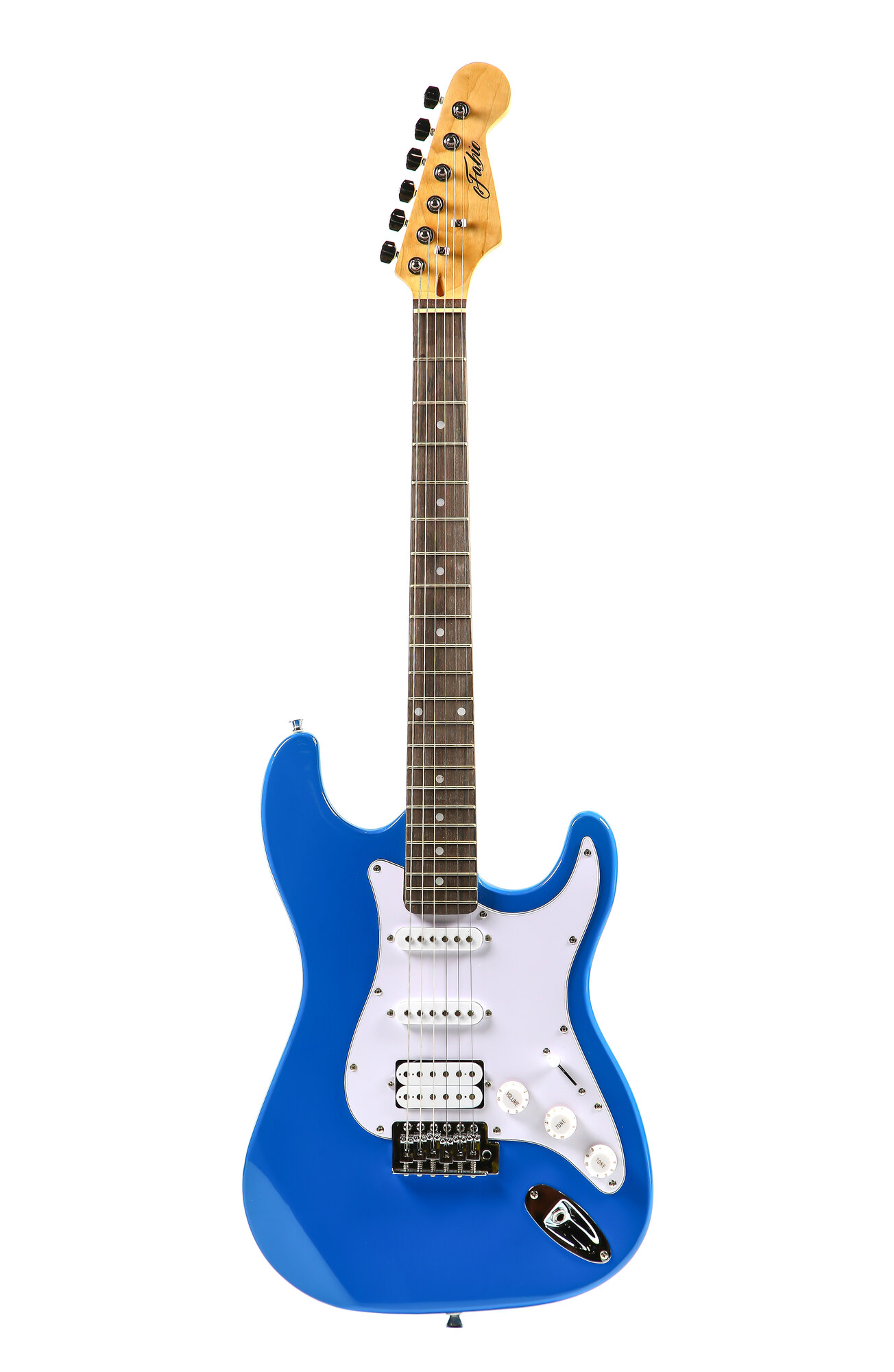 Электрогитара Stratocaster Синяя Fabio ST200 Blue H+S+S, 1V+2T (Электрогитара для начинающих)