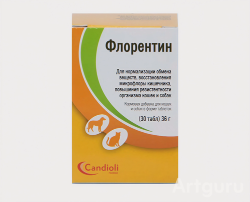 Изображение товара Пробиотик комплексный для кошек и собак Флорентин Candioli ,30 таблеток