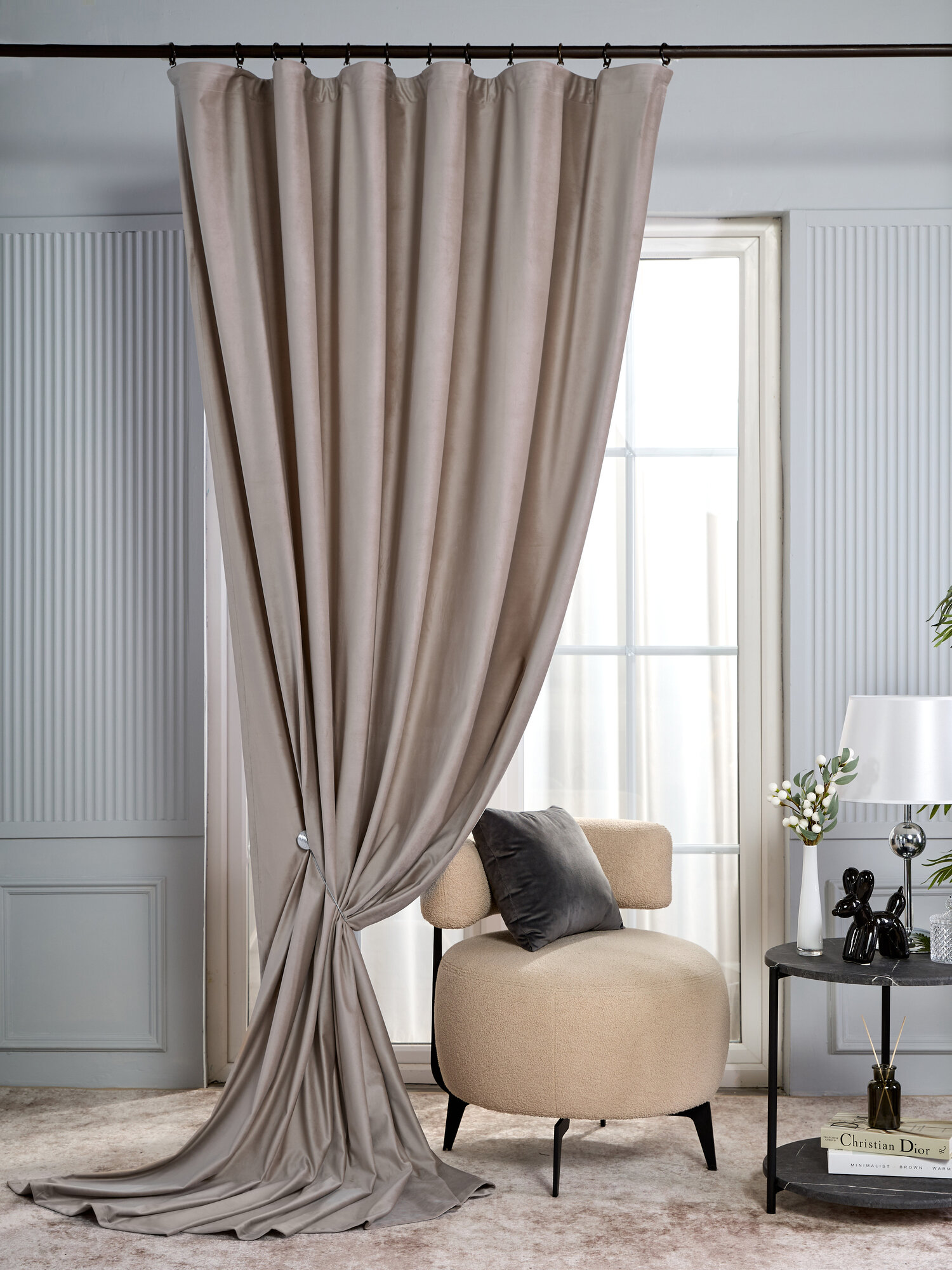 Штора SANPA HOME, плотная, Бархат в гостиную и спальню, 200х280 см,1шт — фото 1