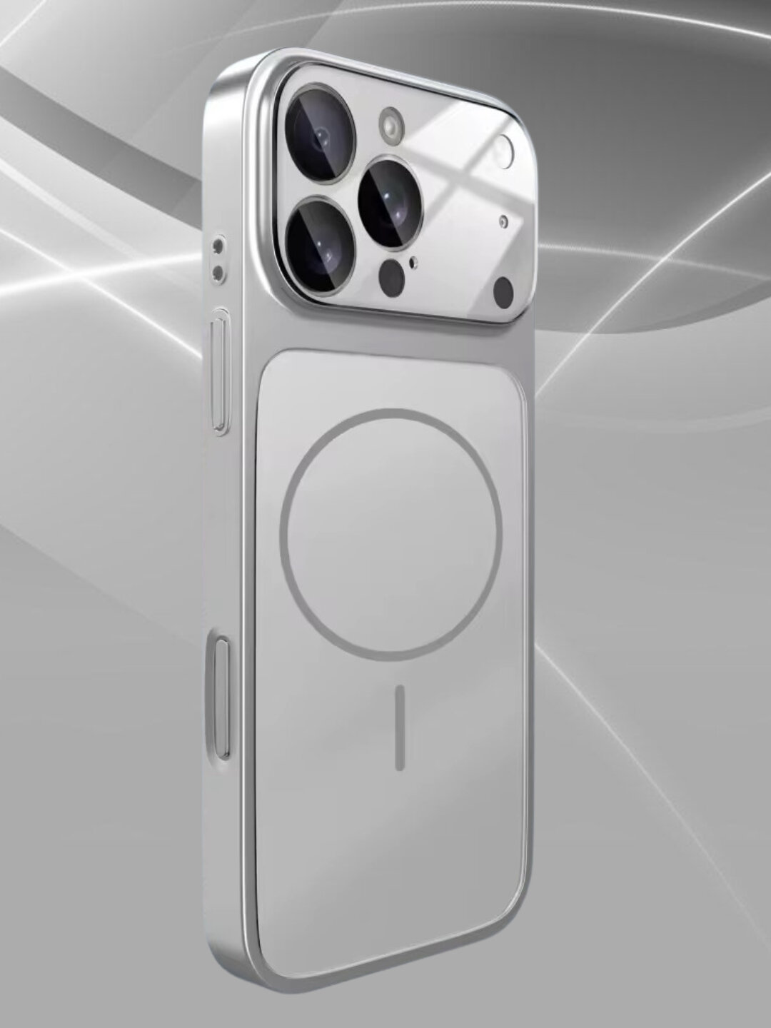 Чехол Savdo belgisi, для Apple iPhone 17, 15 PRO, MagSafe, прозрачный, пластик, серый, оранжевый