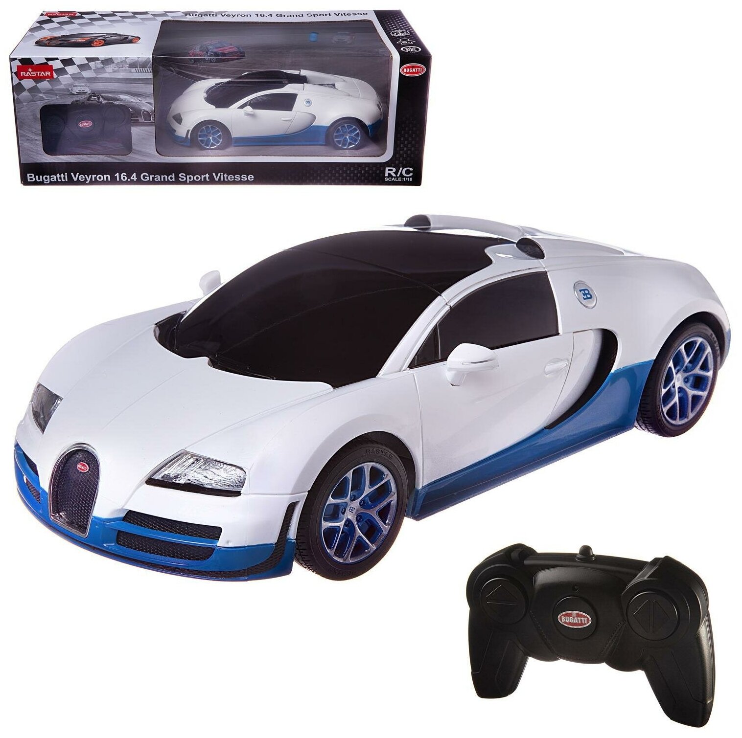 Машина р у 1:18 Bugatti Veyron Grand Sport Vitesse цвет белый 53900W