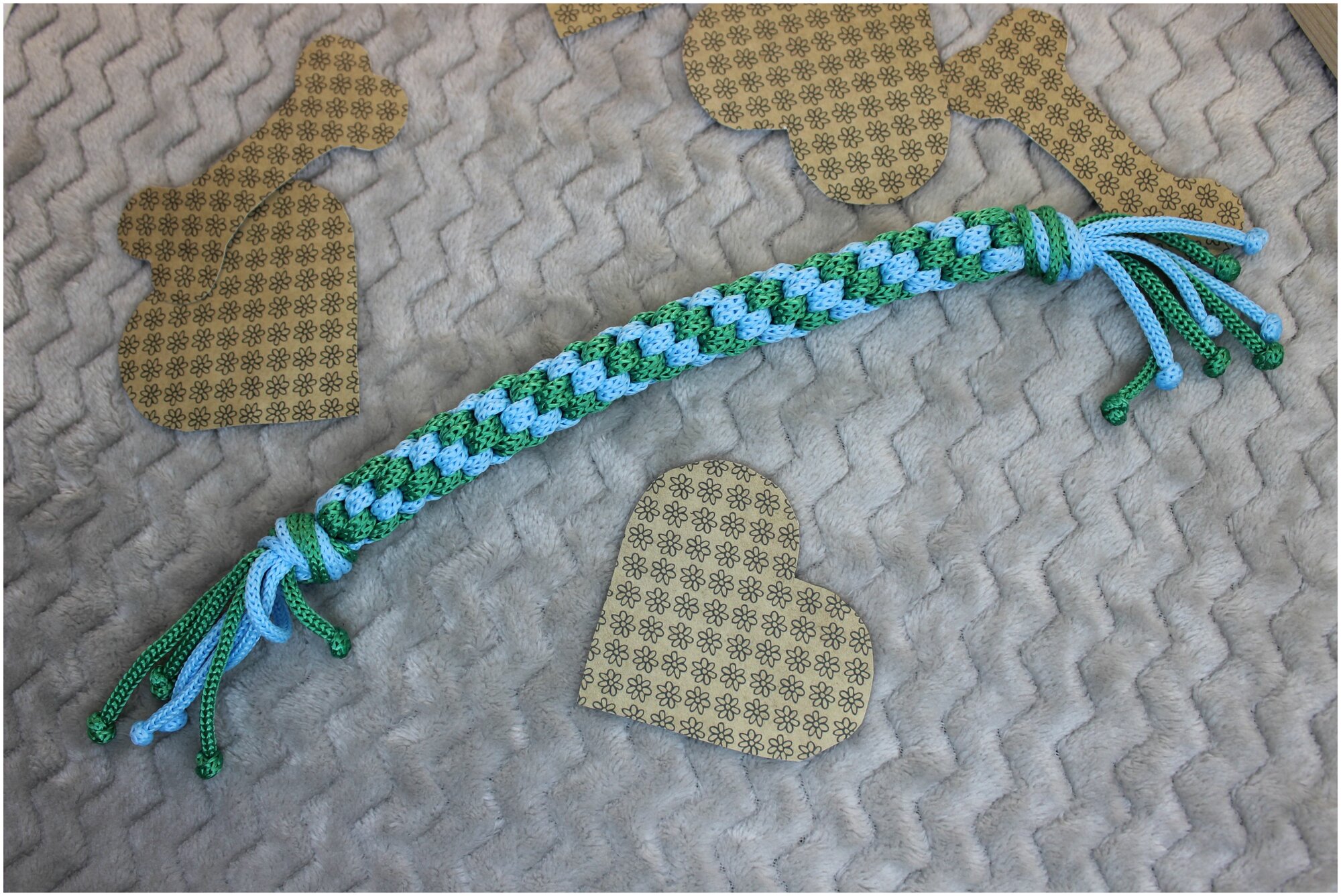 Игрушка для небольших пород собак "Канатик-Кусатик" 20 см, зелено-голубой