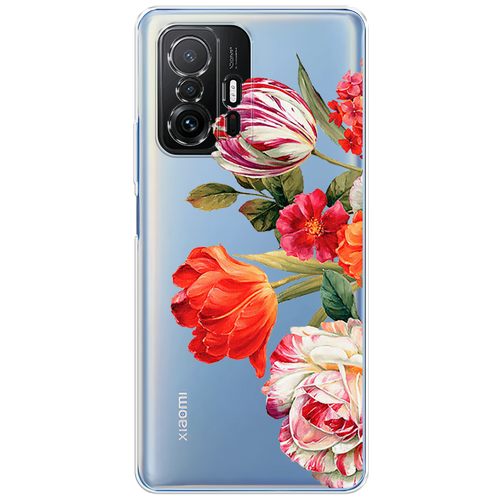 Силиконовый чехол на Xiaomi Mi 11T Pro / Сяоми Ми 11T Про Весенний букет, прозрачный силиконовый чехол на xiaomi mi 11t pro сяоми ми 11t про голубая орхидея